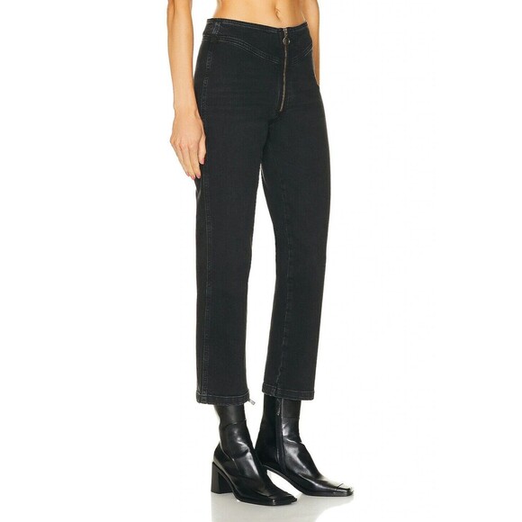 Frame The Zip Up Jean Women Size 29 Lunar Black Crop Stretch High Rise NWT - Picture 14 of 14